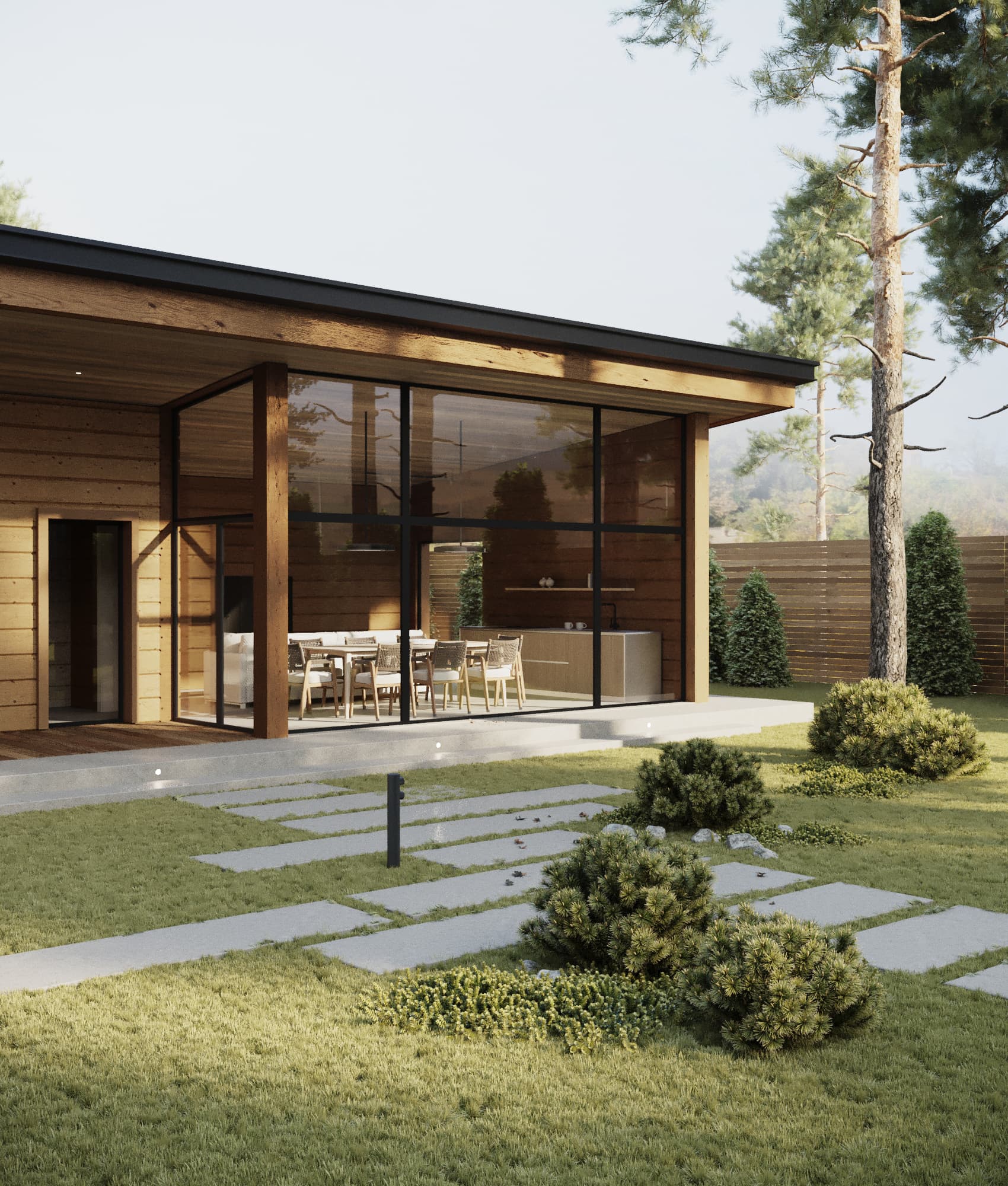 Wooden House in minimalism